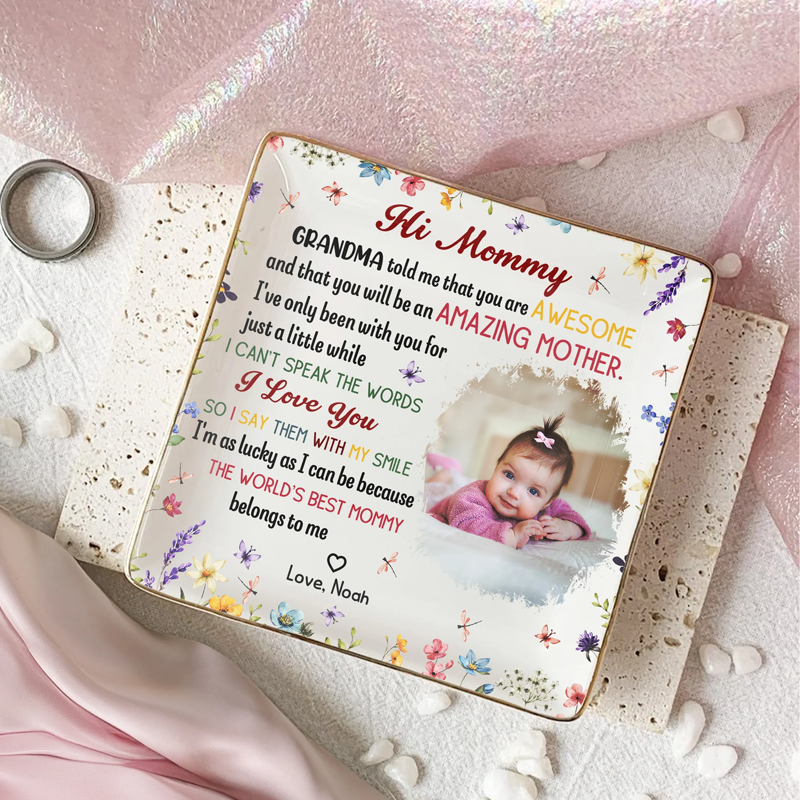 Personalized The Best Mommy Belongs To Me First Mom New Mom Gift Photo Jewelry Dish