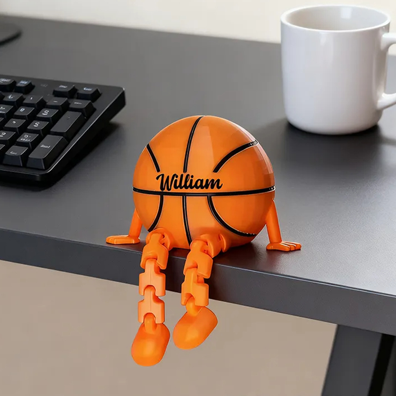 Personalized Basketball Decor with Dangling Legs and Custom Name