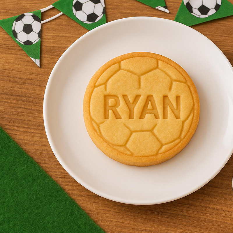 Personalized Soccer Cookie Cutter with Custom Name for Game Day and Party Treats Football Fans and Kids