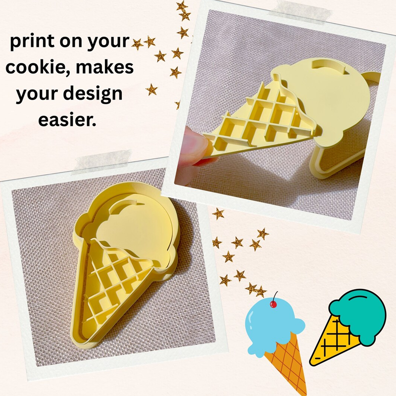 Cartoon Ice Cream Cone Cookie Cutter Children Biscuit Birthday Gifts for Kids