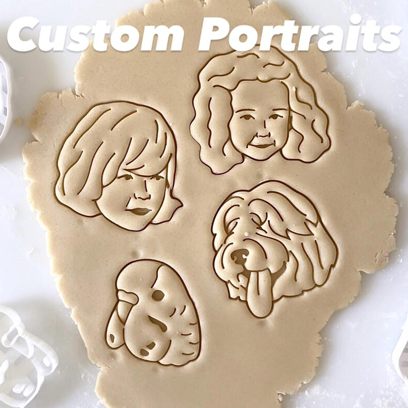 Personalized Portrait Cookie Cutter Custom Face Stamp Made from Photo Gingerbread Baking Gift Birthday Gift