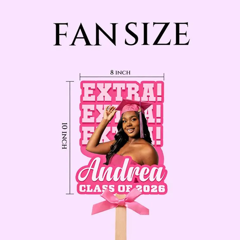 Personalized Graduation Face Fan Graduation Big Head Photo Fans Class of 2026 Head Fans Graduation Decoration