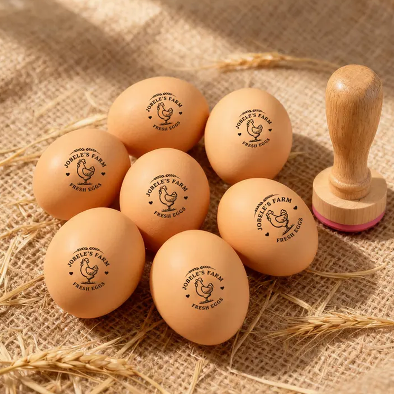 Personalized Egg Stamp Custom Chicken Egg Stamp for Farm Fresh Eggs Mini Rubber Stamp Cute Coop Gift for Homesteaders Easter Egg Stamp