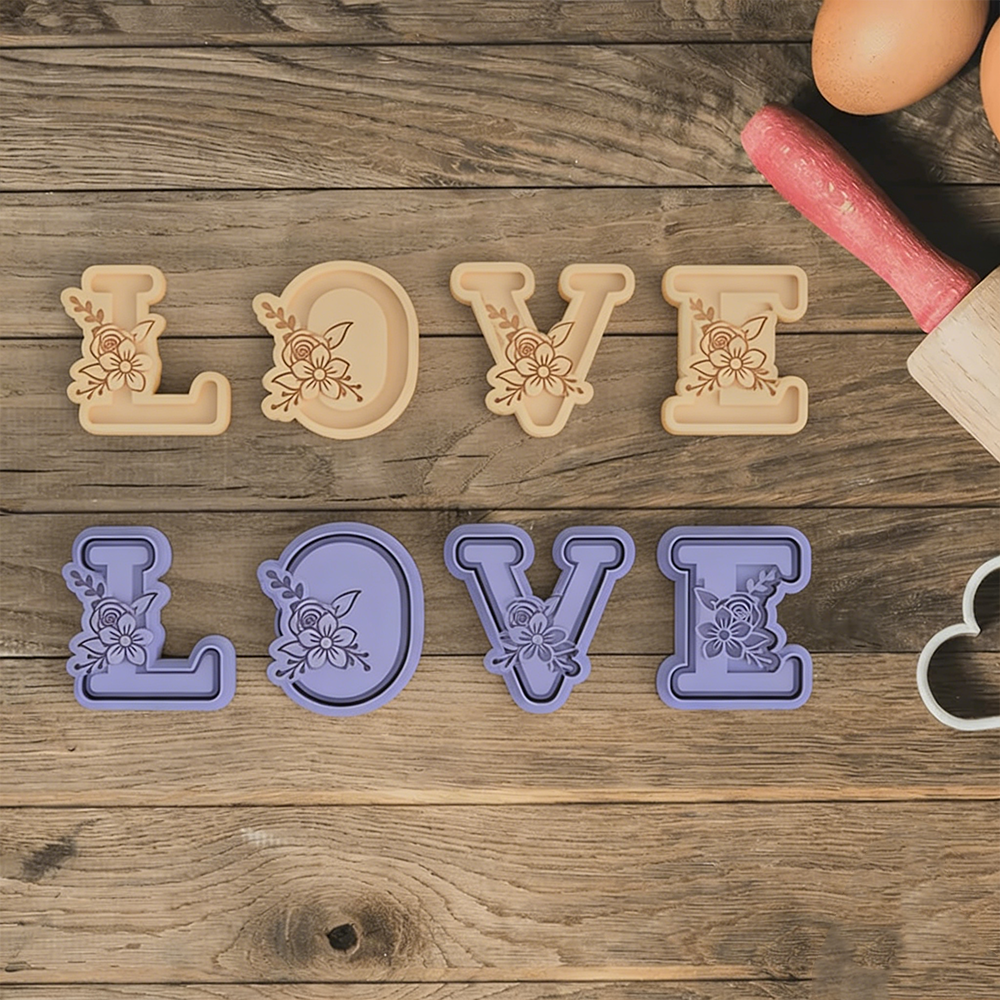 Personalized Floral Letter Cookie Cutter and Alphabet Letter Cookie Molds Perfect for Weddings Engagements Valentines 