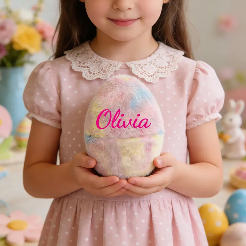 Personalized Cute Pastel Theme Custom Name Handcrafted Holiday Decoration For Children Easter Egg