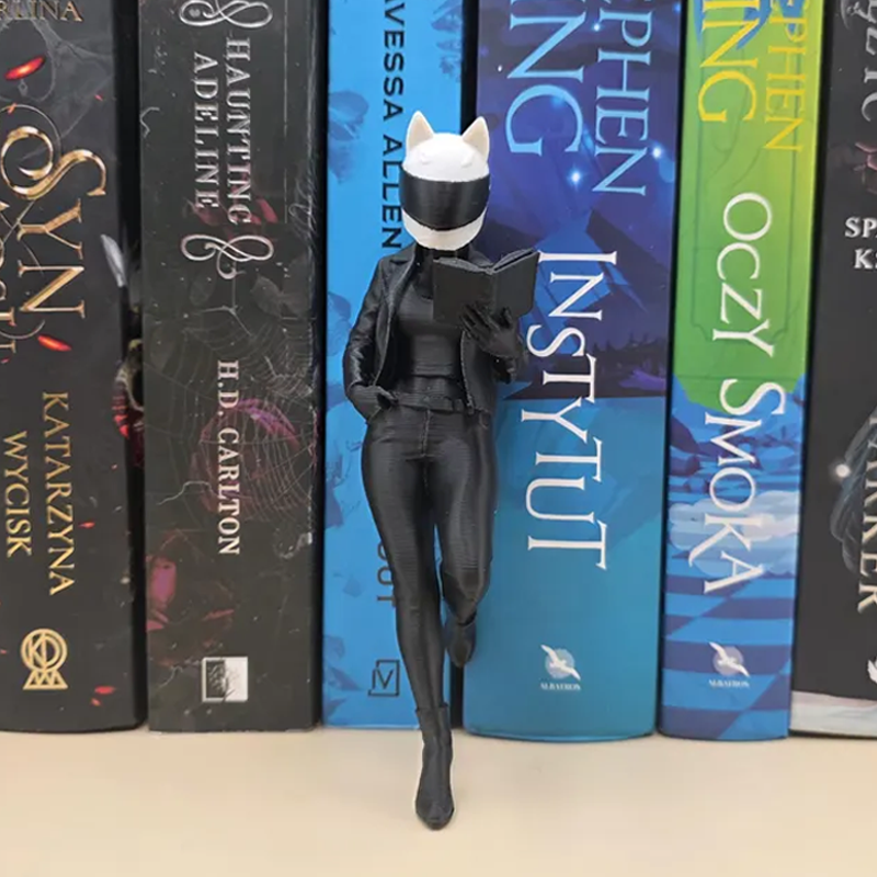 Reading Biker Girl Customizable Helmet Color Decoration for Bookshelf Book Lover Gifts