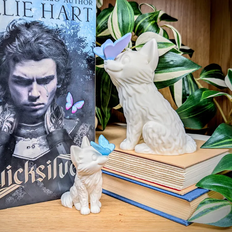 Quicksilver Fox Onyx Gifts for Her Kingfisher Booktok Bookish Decor Gift for Readers Book Lover Bookshelf Decor Book Nook Figure