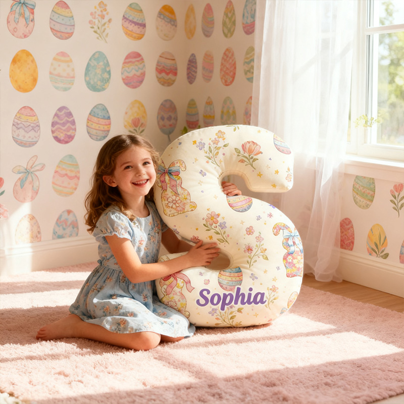 Personalized Cute Initial Theme Custom Name Comfortable Decorative Home Accent 3D Print Pillow