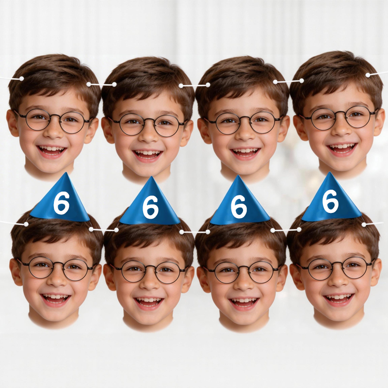 Personalised Photo Face Bunting Banner Cutout 6th Birthday Party Decorations 21st 25th 40th Decorations For Women Him Her