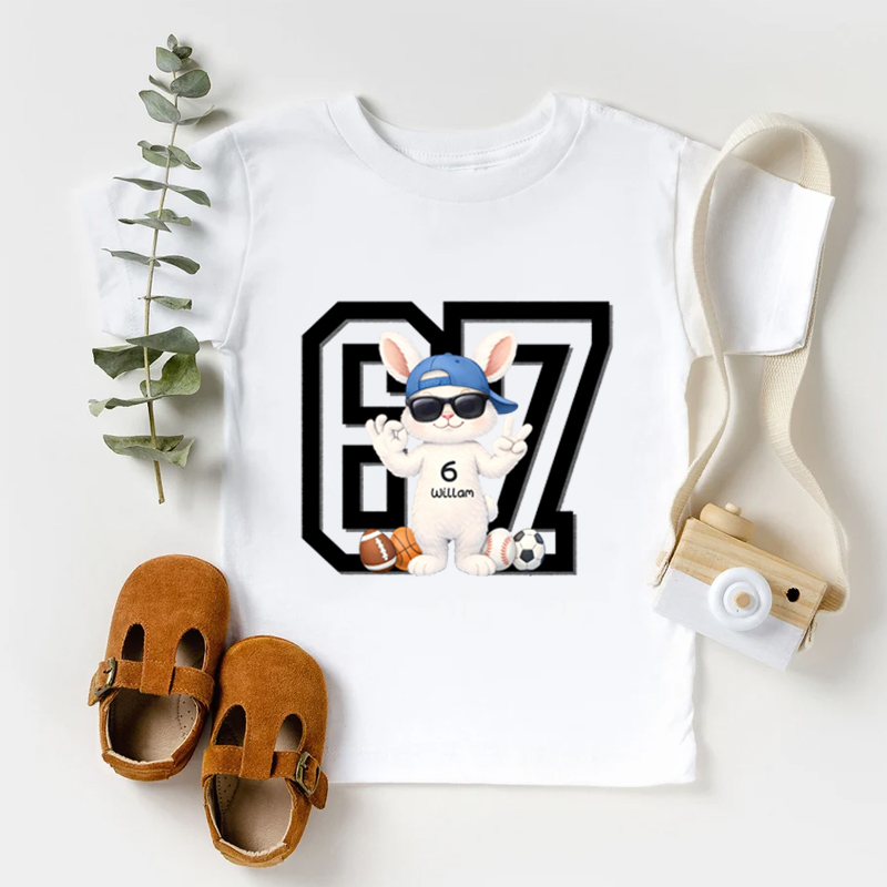 Personalized Easter 67 Sports Kids T-Shirt Bunny 67 Sports Easter Eggs with Custom Name and Name