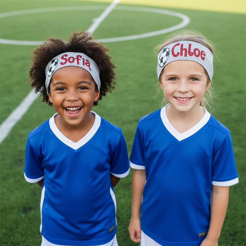 Personalized Soccer Headband for Girls Custom Glitter Name Hairband Team Spirit Sports Accessory Gift 