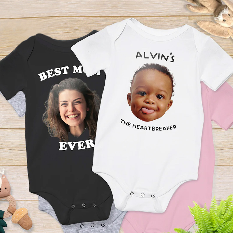 Personalized Funny Quote Theme Custom Photo and Text Humor Graphic Cute Family Gift Baby Bodysuit