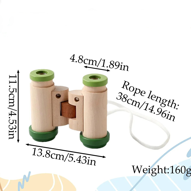 Personalized Montessori Wooden Binoculars  Custom Name Kids Explorer Toy Baptism Easter Basket Stuffer for Little Adventurers