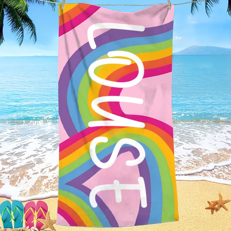 Personalized Kids Name Towel Gift for Kids Rainbow Kids Towel