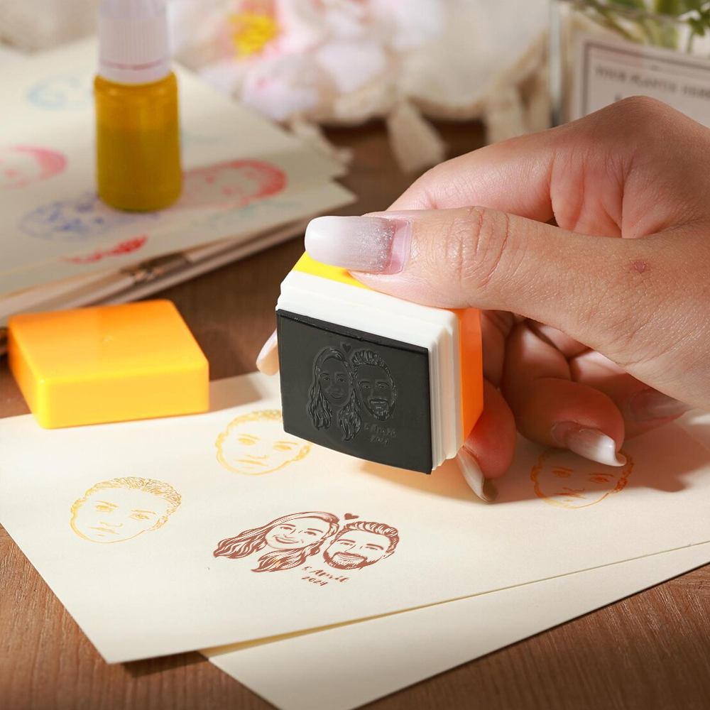Personalized Portrait Photo Stamp Custom Face Rubber Stamp Couple Family Pet Design Perfect for Gifts Scrapbooking or Creative Decoration