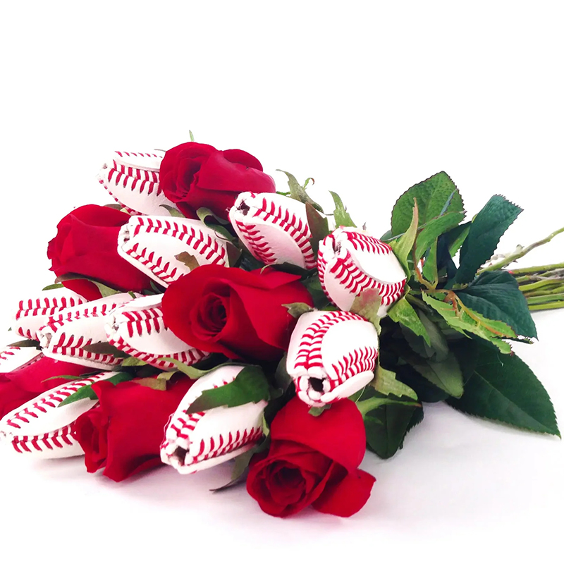 Personalized Baseball Rose Bouquet with Custom Text for Team Members and Fans, Gift for Weddings, Graduations, and Coaches