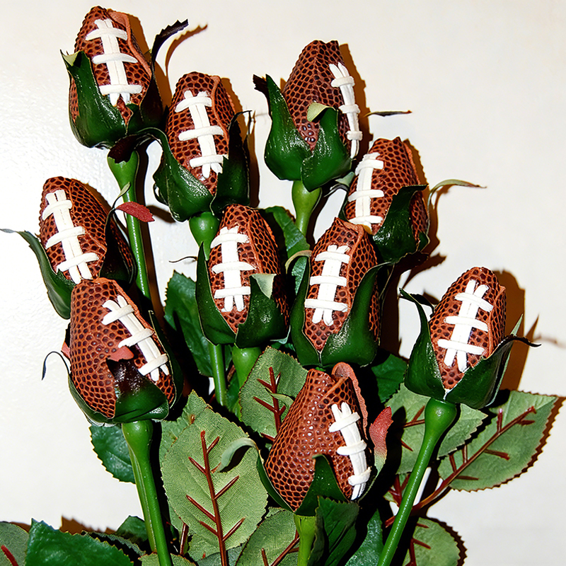Personalized Football Rose Bouquet with Custom Text for Weddings, Graduations, Birthdays Team Gifts and Celebrations