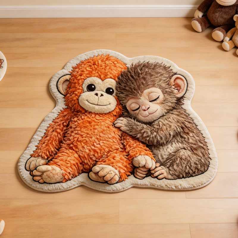 Punch Monkey Rug Viral Baby Monkey with Orange Rug Emotional Support Gifts