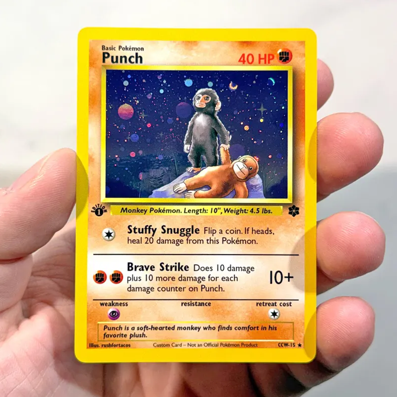 Punch Monkey Holographic Card Game Collection for Game Lovers Birthday Gift 