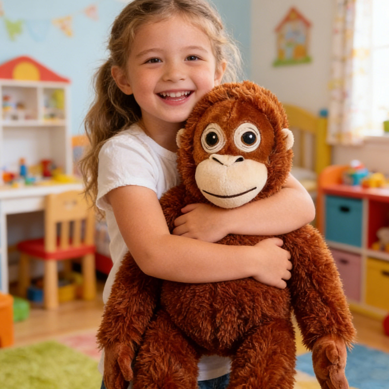 Soft Plush Brown Stuffed Animal Cute Custom Name Gift for Kids Room Decor Punch Monkey Doll Gifts for emotional comfort