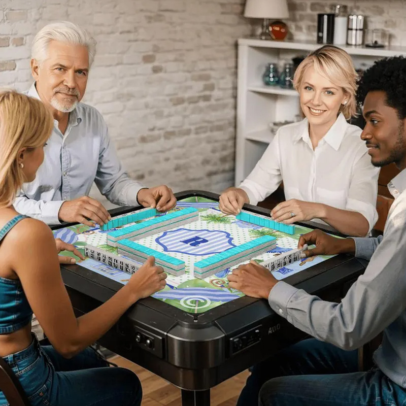 Personalized Custom Name Family Game Night Portable Foldable Nonslip Table Protector Gift Mahjong Mat