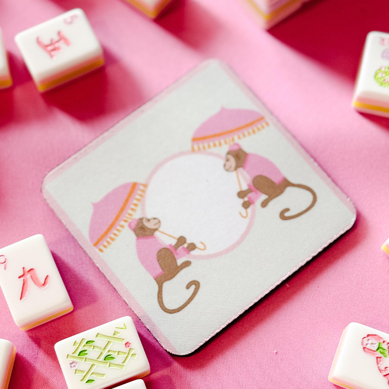 Personalized Mahjong Tile Coaster Neoprene Mahjong Accessory Gift for Mahjong Players & Game Nights
