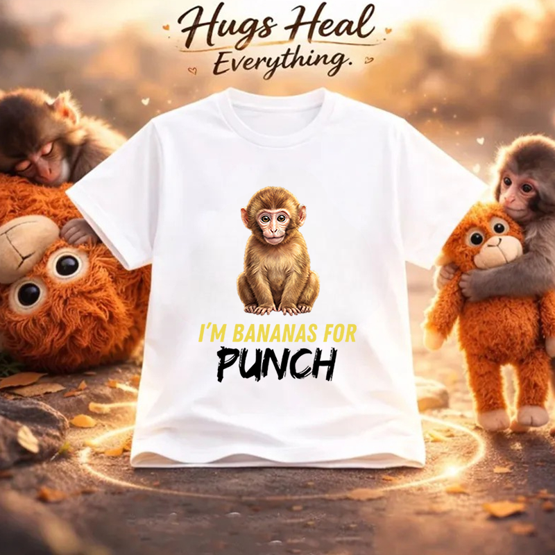 I'm Bananas For Punch Soft Cotton Comfort Gift Outfit Punch Monkey Kid T-Shirt