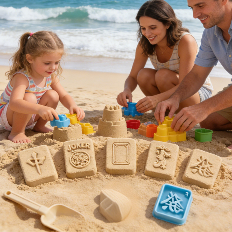 Personalized Mahjong Beach Toy Creative Outdoor Family Fun Gift Educational Playset Sand Mold