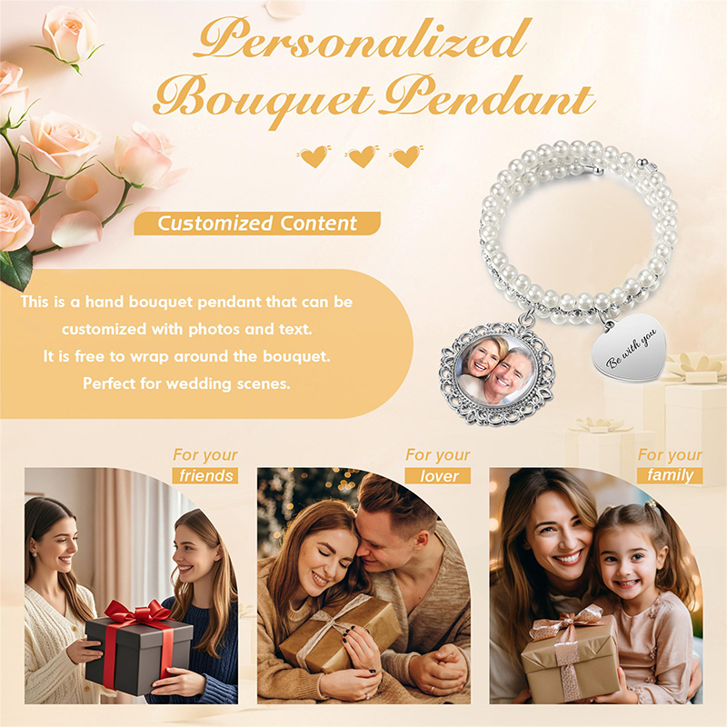 Personalized Bridal Wedding Bouquet Charm Wedding Bouquet Charm Wedding Memorial Gift Bridal Shower Gift Wrapping Around Bouquet Charm