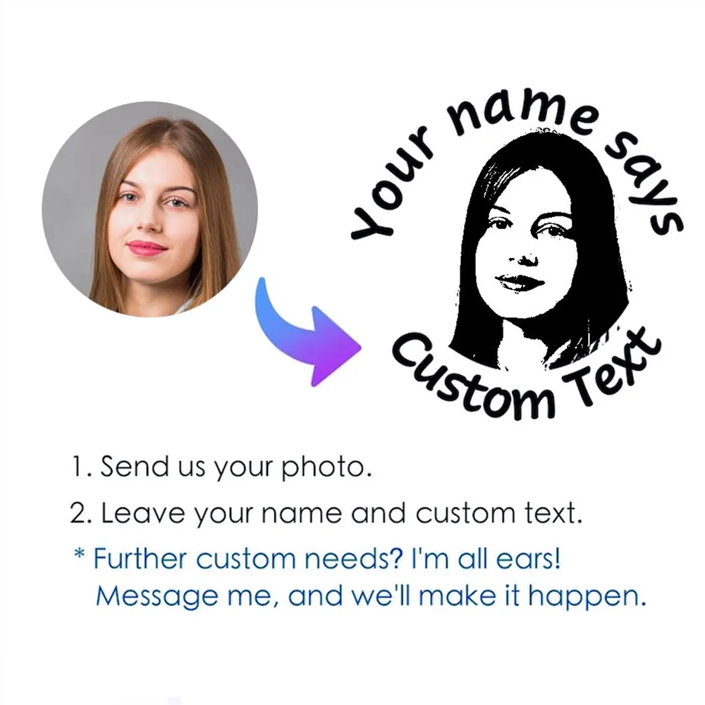 Personalized Photo Stamp Custom Portrait Rubber Stamp Perfect for Couple Romantic Gifts Journals or Scrapbooking