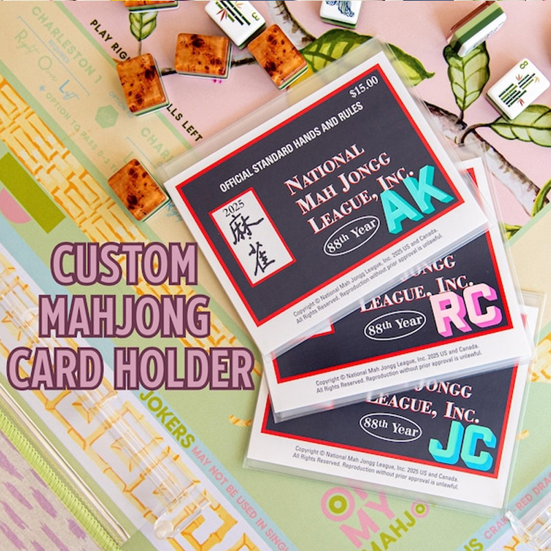 Personalized Mahjong Card Holder Gift Christmas Gift for Mahjong Player Monogram Mahjong Accessories