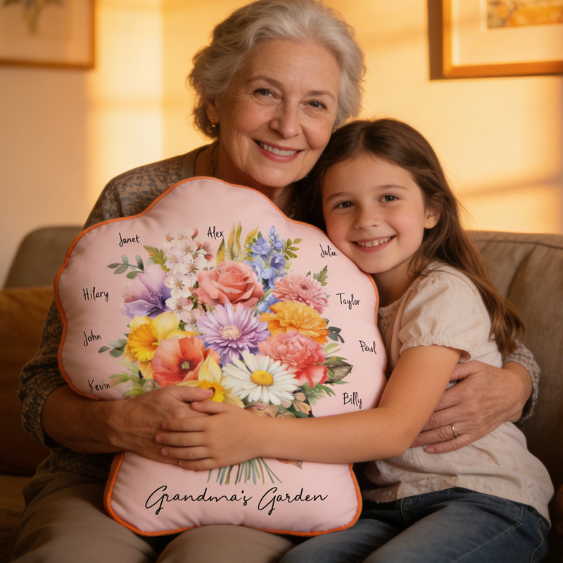 Personalized Garden Flower Bouquet Gift Custom Family Name Mothers Day Home Decor 3D Print Pillow