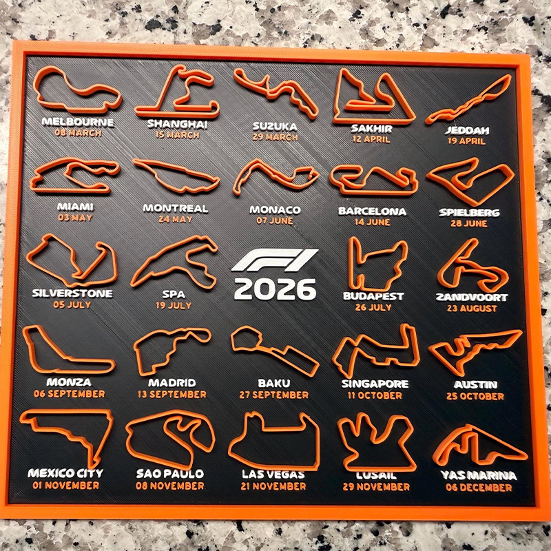 Personalized F1 2026 Calendar Schedule Formula 1 Gift for Racing Enthusiasts and Collectors