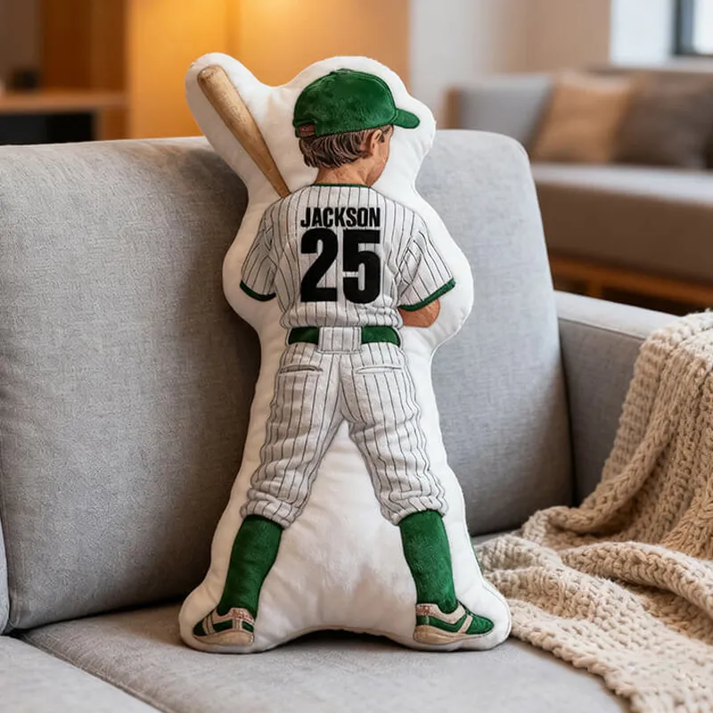 Personalized Baseball Lover's Pillow with Custom Jersey Details Name and Number Sale-megacustom
