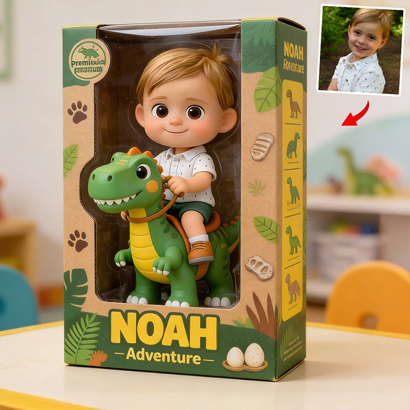 Personalized Dinosaur Adventure Kid Custom Shaped Acrylic Plaque Gift for Kid