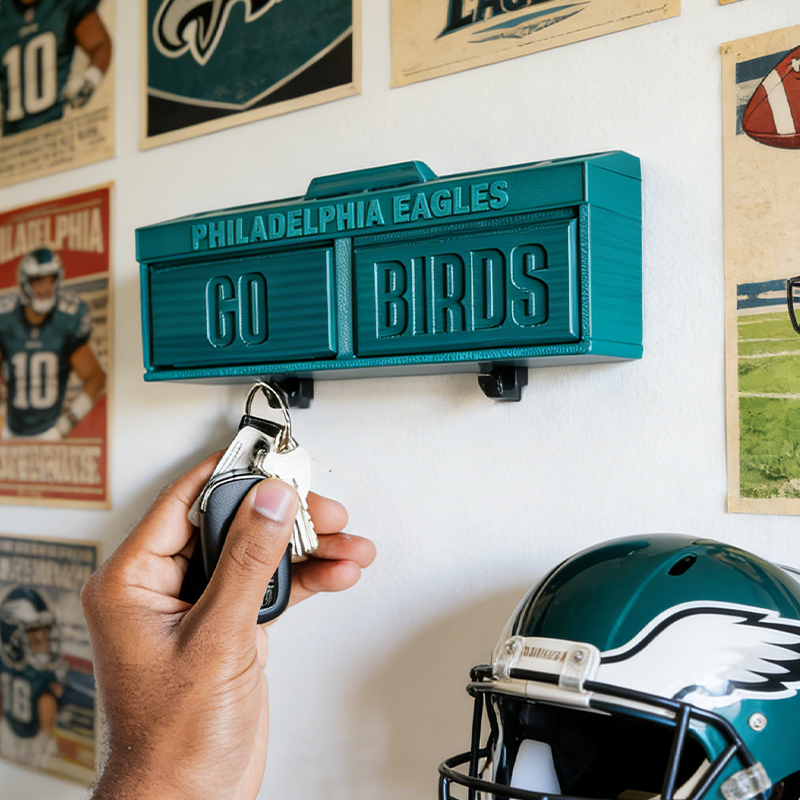 Personalized 3D Printed Key Holder with Sports Team Theme for Fans and Families