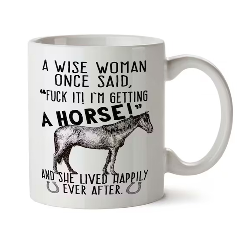 Funny Horse Lover Quote Gift For Equestrian Women Rider Coffee Cup Farm Stable Present Mug
