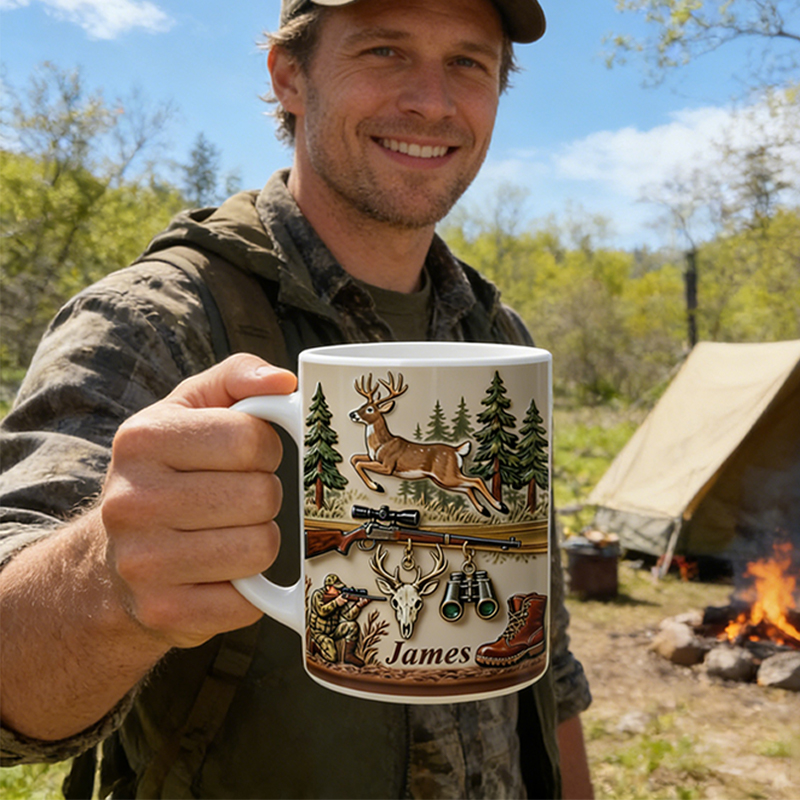 Personalized Hunting Adventure Mug Custom Name Outdoor Gift for Dad Husband Men