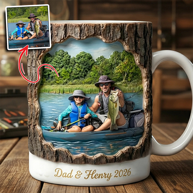 Personalized Fishing Mug Custom Photo and Name Gift for Fishing Lovers