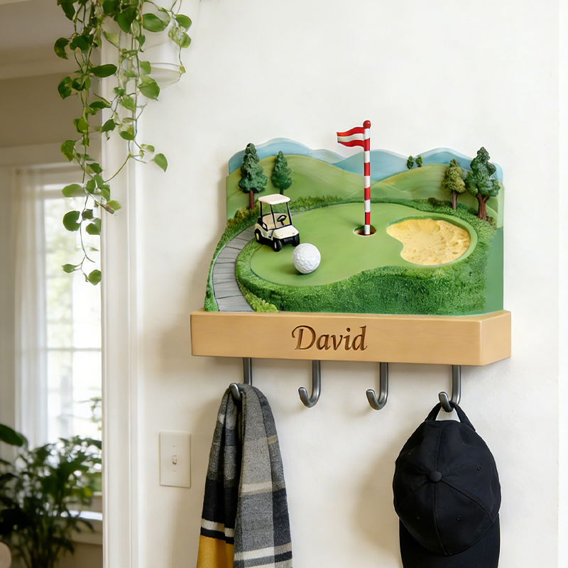 Personalized Golf Course 3D Printed Key Holder with Custom Name for Golf Lovers