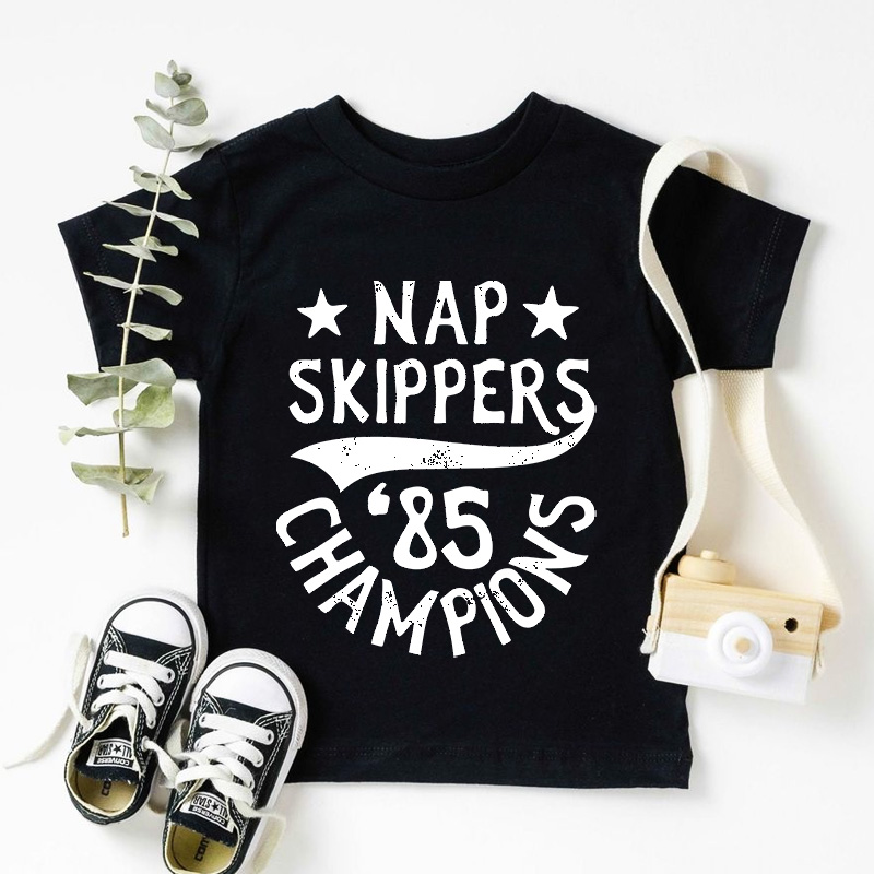 Nap Skippers Champion Funny Quote Gift For Kids Playful Toddler Humor Cute Outfit Kid's T-Shirt