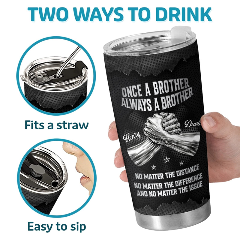 Personalized Brothers Stronger Than Time Tumbler Birthday Gifts For Brother