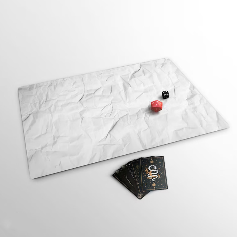 Funny "Paper" TCG Playmat With Optional EDH Card Zones 14" x 24" Neoprene Game Mat Paper & Crayon Texture TCG Gag Gift Extended Play Mat