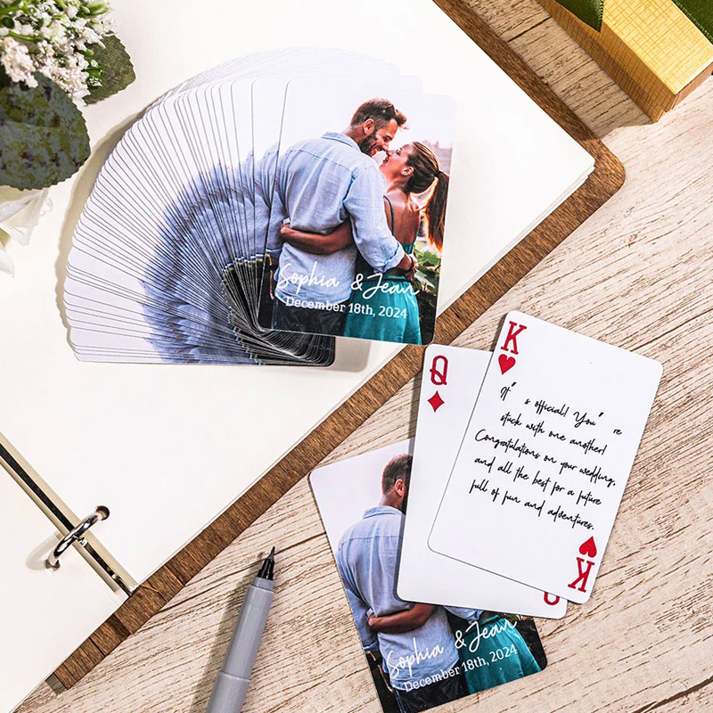 Personalized Wedding Guest Book Alternative Photo Poker Cards Wedding Keepsakes Gift for Her Him