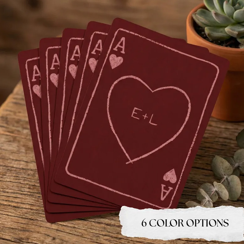 Personalized Custom Heart Message Gift For Couples Gamers Unique Poker Deck Anniversary Present Playing Cards