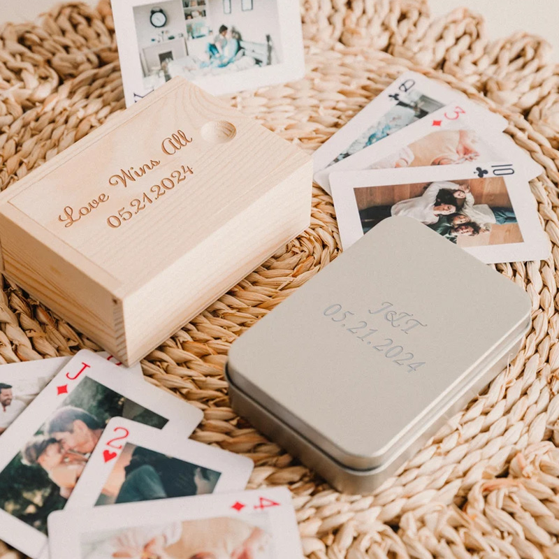 Personalized Deck of Playing Cards in Box Unique Photo Album Alternative Photo Playing Cards Deck Gift for Family and Couples and Friends