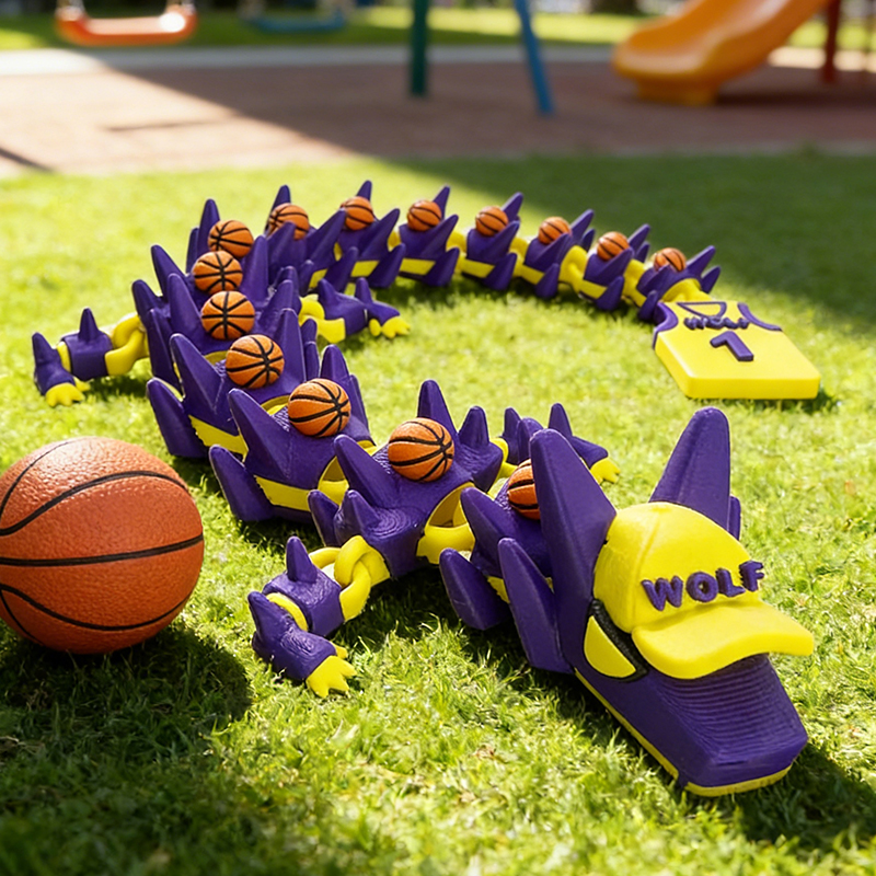 Personalized 3D Printed Basketball Dragon Toy with Custom Name and Number for Kids and Enthusiasts