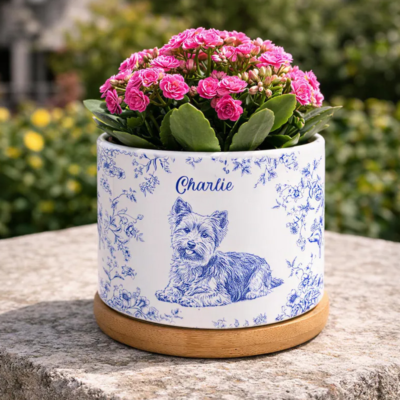 Personalized Pet Portrait Planter Pet Succulent Planter Pet Home Decor Dog Memorial Dog Remembrance Gift Personalized Gift Gift for Her