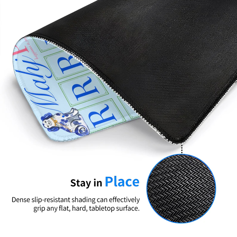 Personalized Oriental Style Mahjong Pad Elegant Blue Print Game Practice Pad for Mahjong Lovers