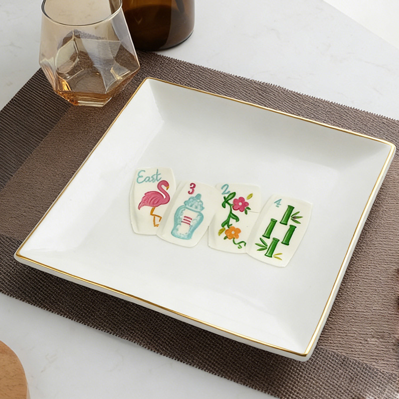 Personalized Mahjong Dice Dish, Dish for Dice for Mahjong, Mahjong Accessories, Ceramic Dish for Mahjong Dice